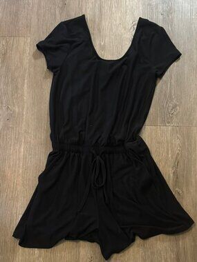 Derek Heart Black Short Sleeve Romper